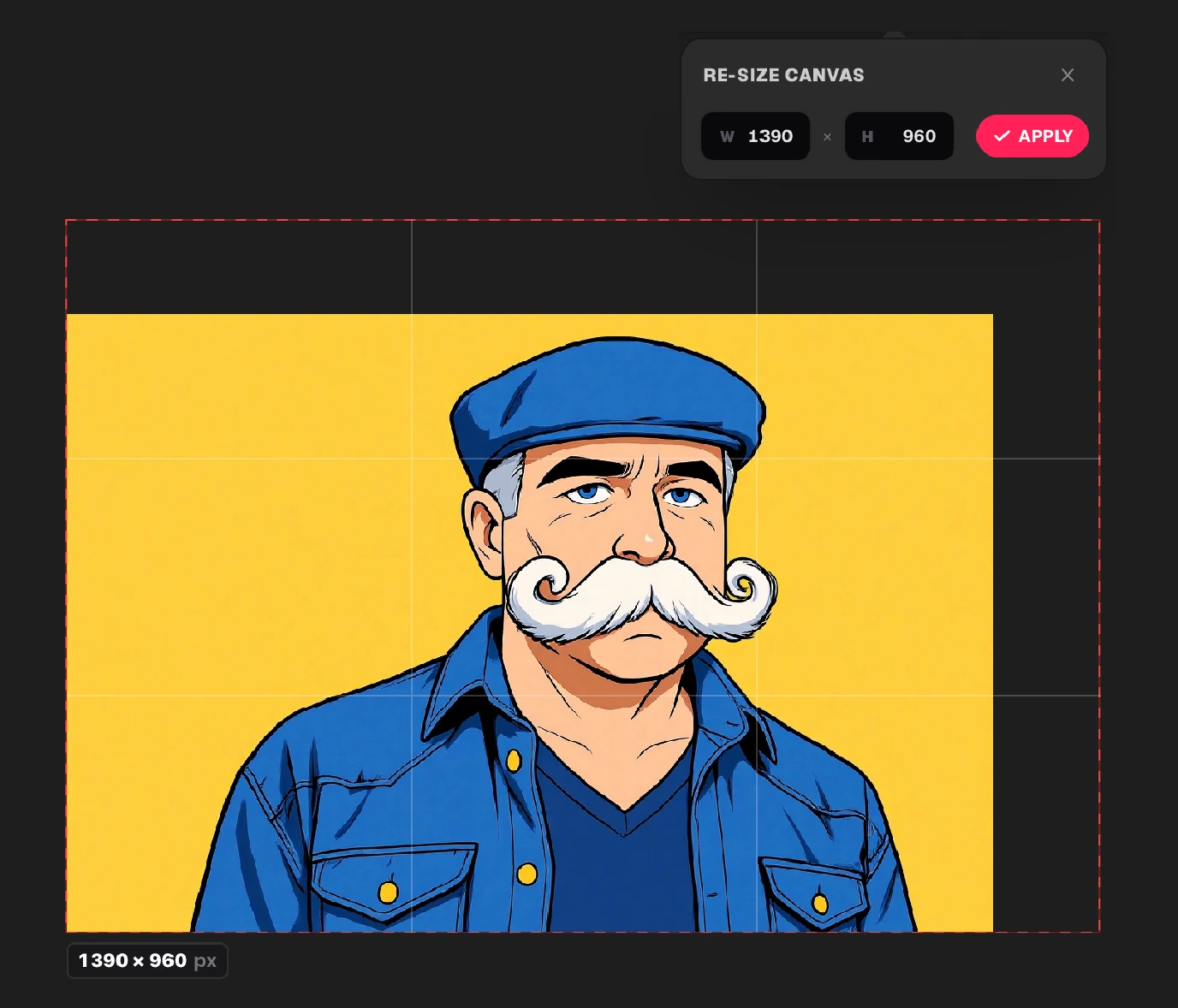 Re-canvas option in the Clip toolbar